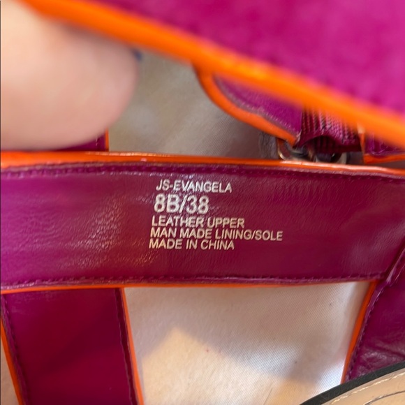 Stylish Pink and Orange Strappy  Platform Heels - Picture 14 of 14